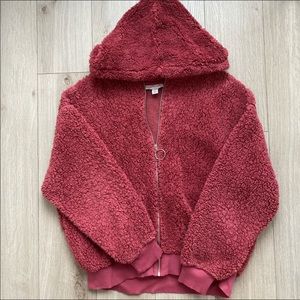 Fuzzy zip up hoodie